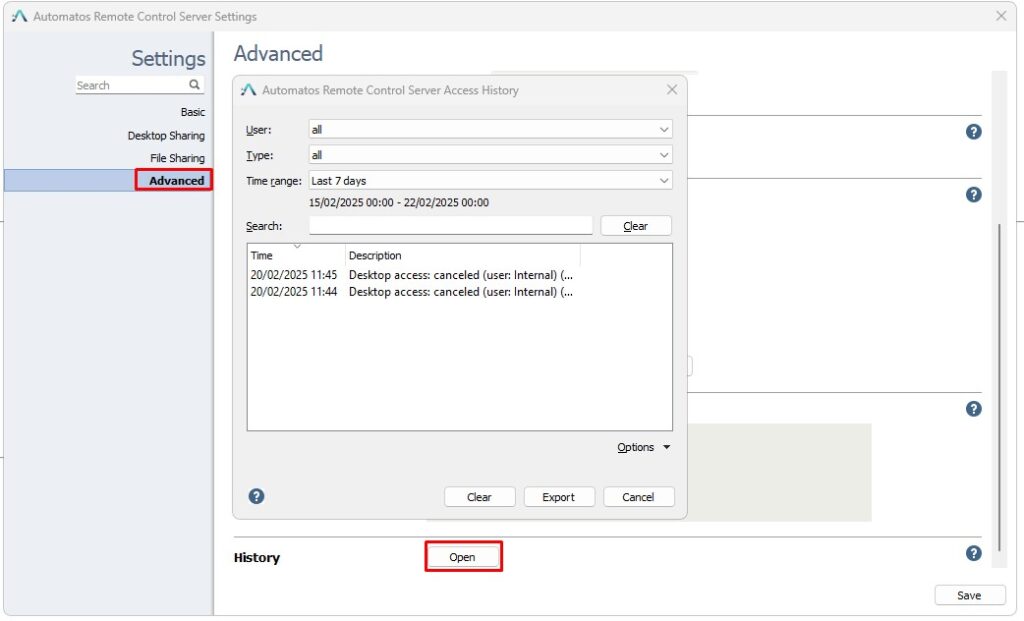 SRA Cfg7 Configuration - Automatos Remote Control Server