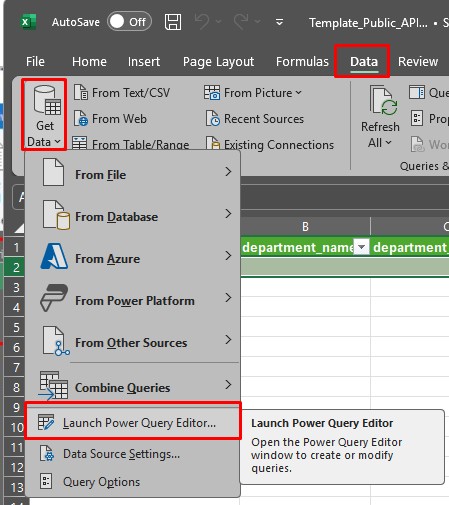 API excel 4 Public API - View data in spreadsheet