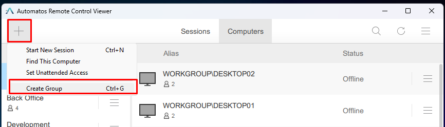 ARC 1 Create Group - ARC Viewer