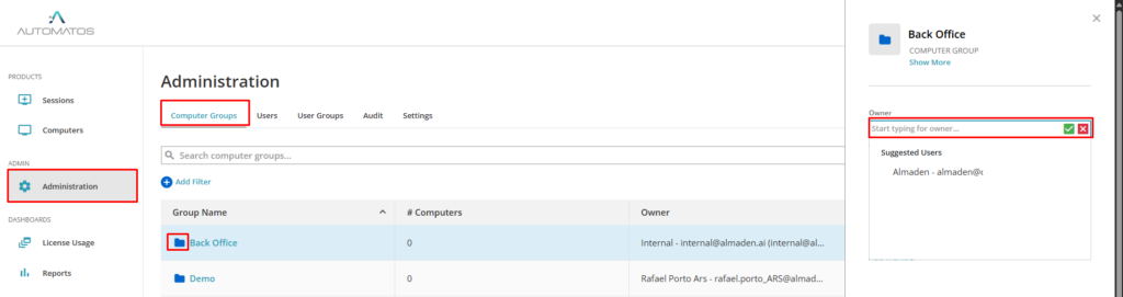 Adm Owner1 Administration - Computer Groups