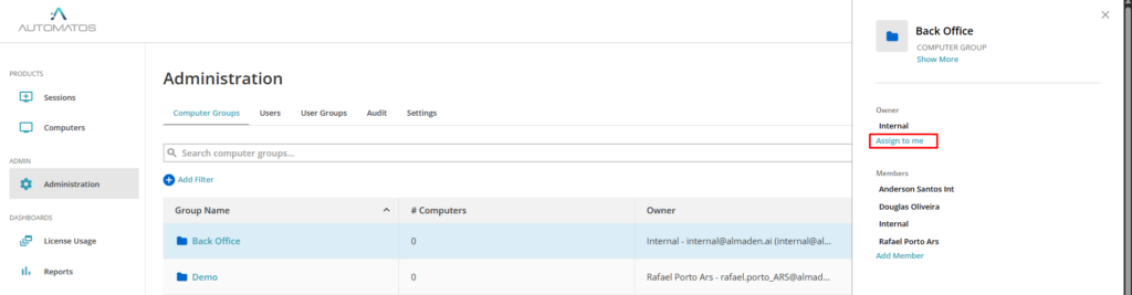 Adm Owner2 Administration - Computer Groups