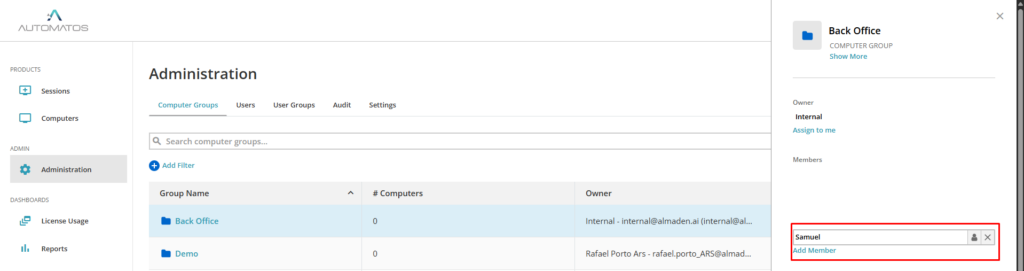 Adm Owner4 Administration - Computer Groups