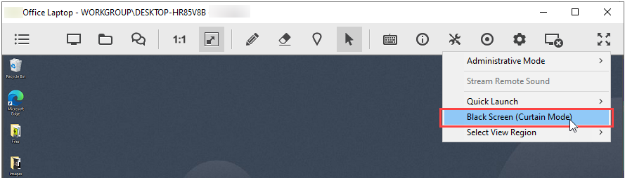 Basic BlackScreen1 Basic Features - Black Screen (Curtain Mode)