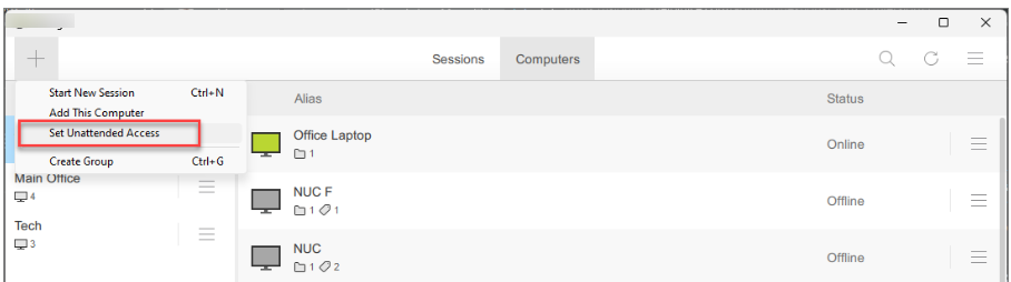 Basic Unattended email1 1 Set Unattended Access - Via Link