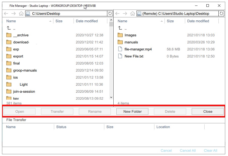 FileTransfer3 Basic Features - File Transfer