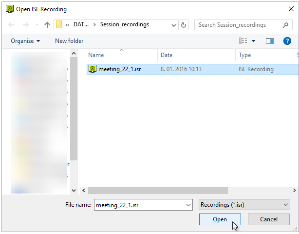 ISL Player3 Record a Session - ISL Player