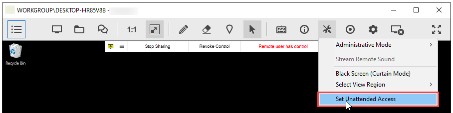 Un Access1 Basic Features - Set Unattended Access