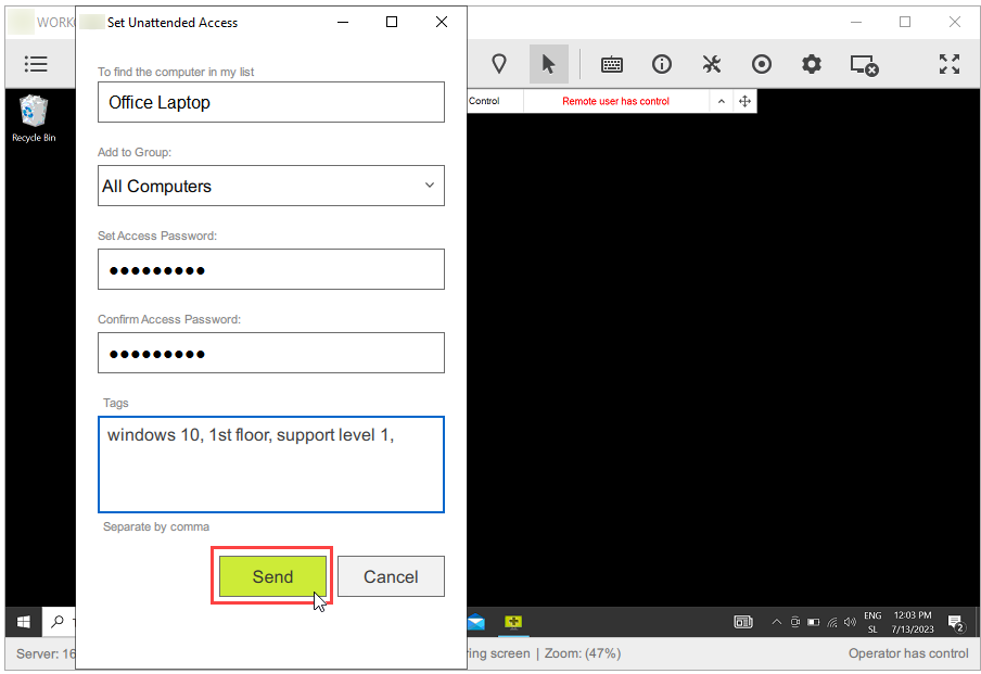 Un Access2 Basic Features - Set Unattended Access