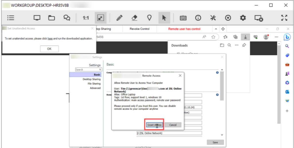 Un Access5 Basic Features - Set Unattended Access