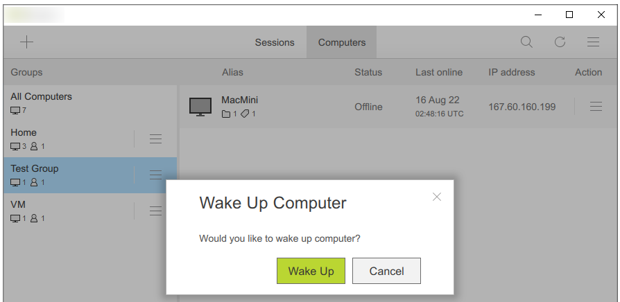 WolViewer2 Additional Information - Wake up computer
