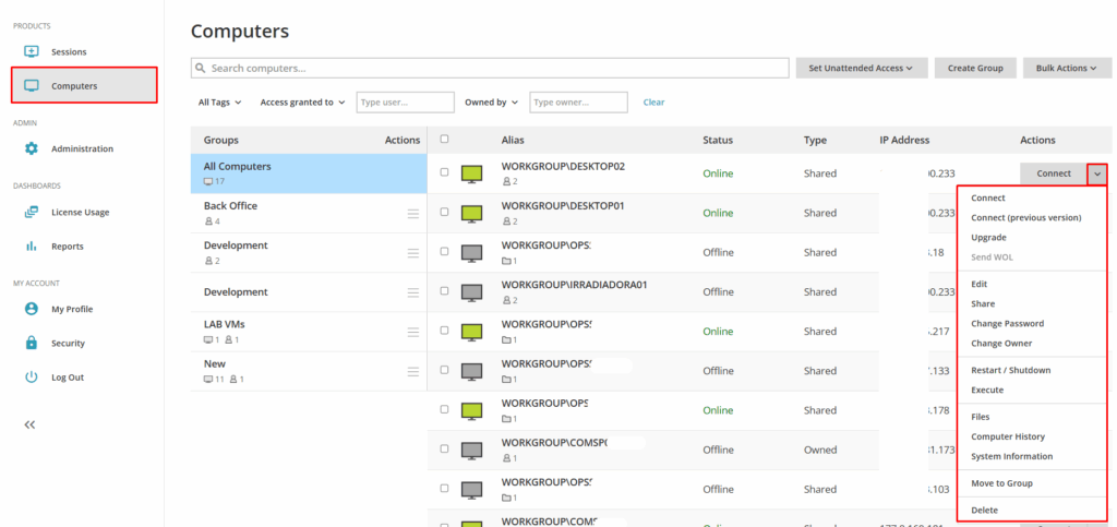 image 25 Administration - Remote Access Computers