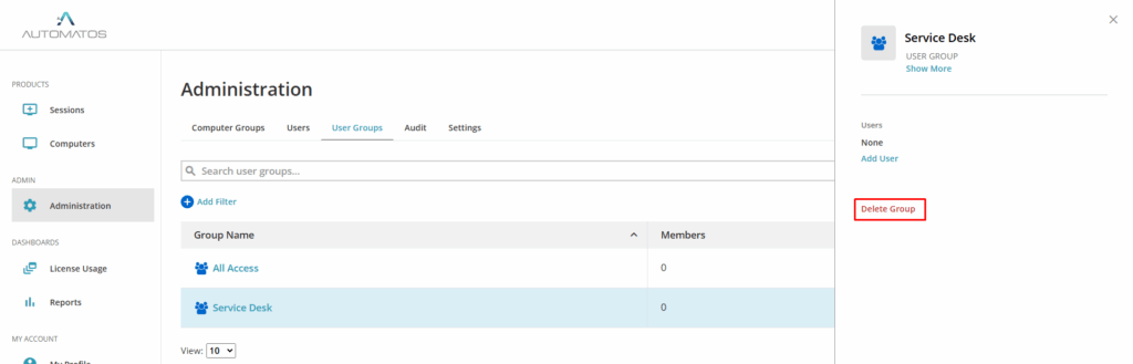 image 44 Administration - User Groups