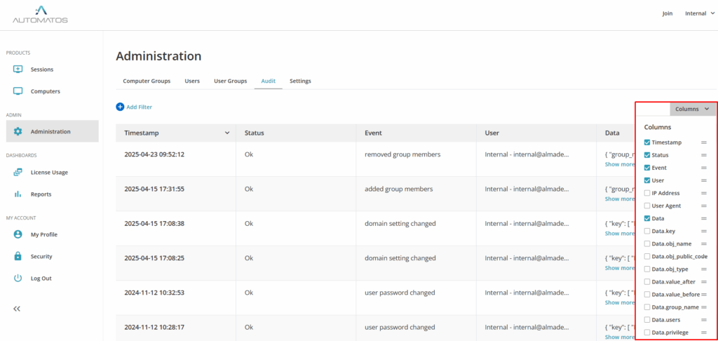 image 50 Administration - Audit