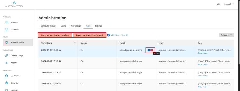image 51 Administration - Audit